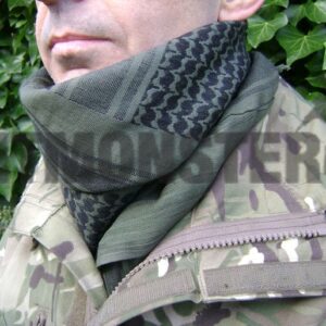 Shemagh, Scarf, Standard Weight, Green/Black