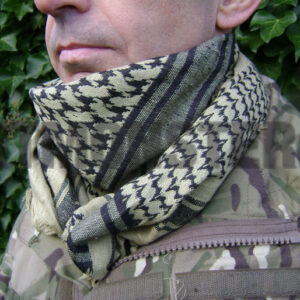 Shemagh, Scarf, Standard Weight, Sand/Black