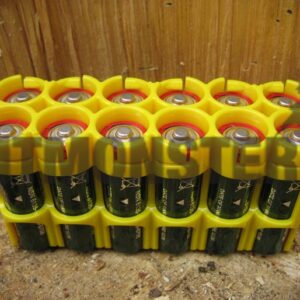 Battery Caddy Carrier, AA x 12, Yellow, Powerpax